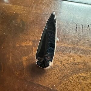 Black Obsidian Arrowhead Ring